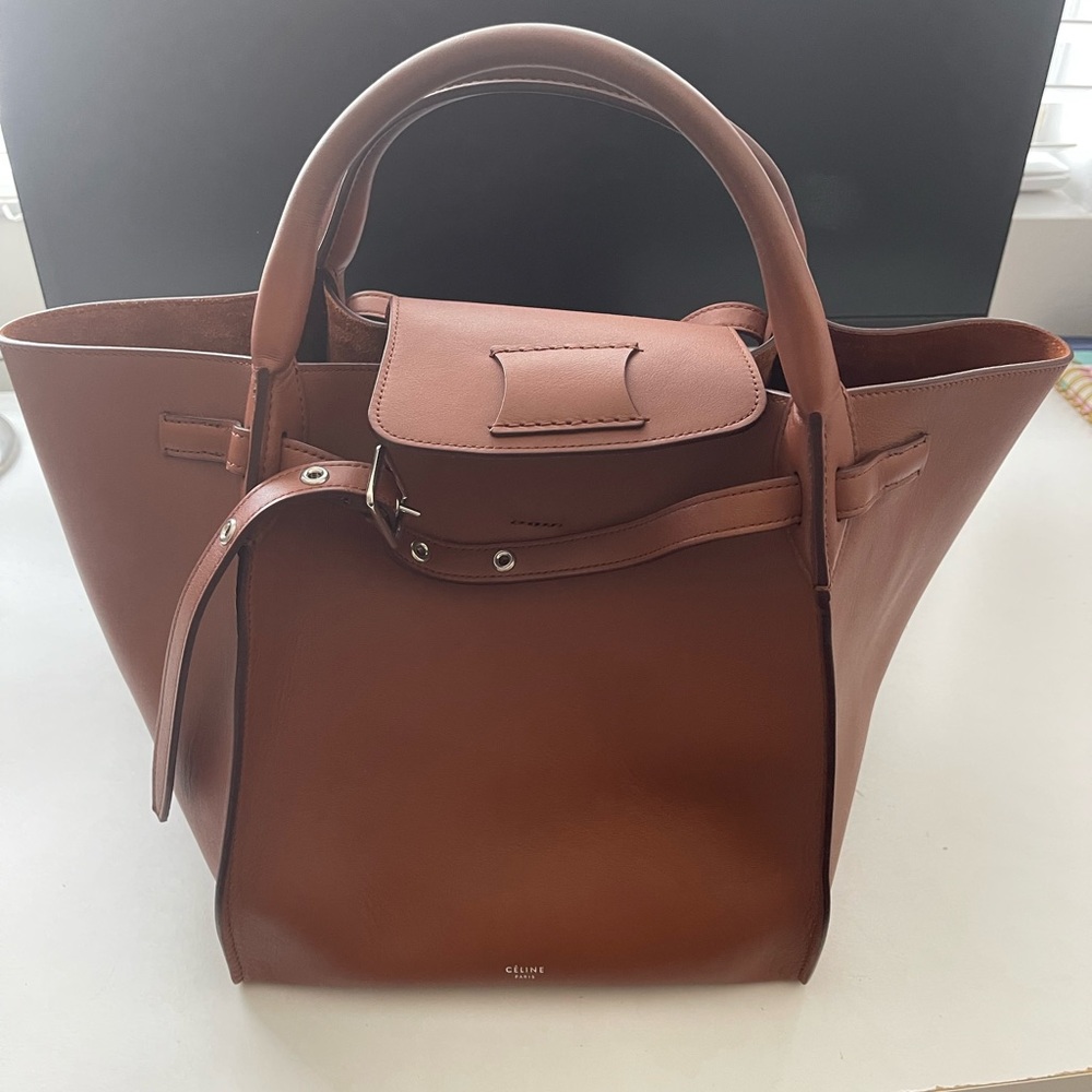 Celine Brown Leather Tote Bag